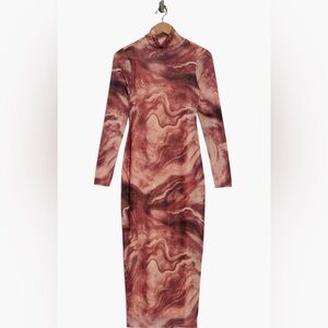 AFRM Marni turtleneck dress | Marble Print Long Sleeve Dress. Size small NWT